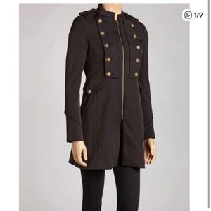 Steve Madden Black Brassy Military Jacket Coat NWT XL